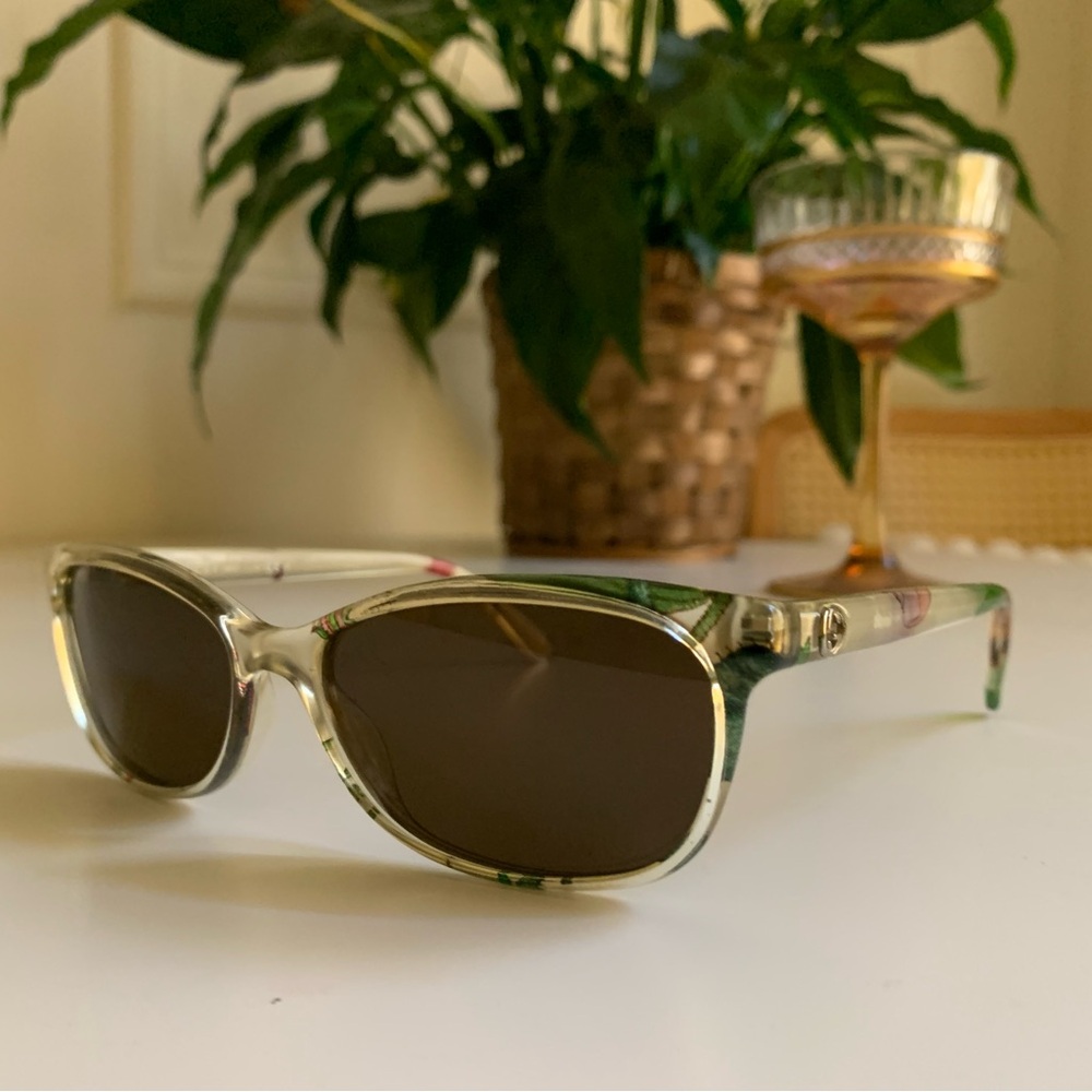 Vintage Gucci Clear Floral Print Sunglasses